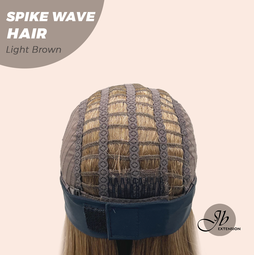 JBEXTENSION 24 Inches Long Curly Hair Light Brown Headband Wig SPIKE WAVE HAIR - LIGHT BROWN