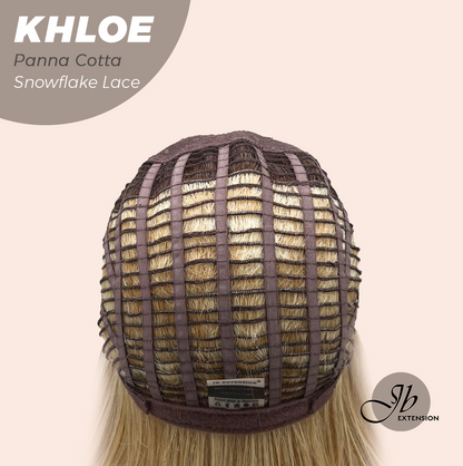 JBEXTENSION 12 Inches Bob Cut Panna Cotta Pre-Cut Snowflake Lace Frontlace Glueless Wig KHLOE PANNA COTTA【PERMATEASE】【BENDY EAR TABS】- M/L