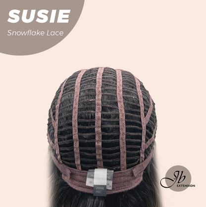 JBEXTENSION 16 Inches Dark Hazelnut Pre-Cut Arc Snowflake Lace Frontlace Glueless Wig SUSIE SNOWFLAKE【BENDY EAR TABS】