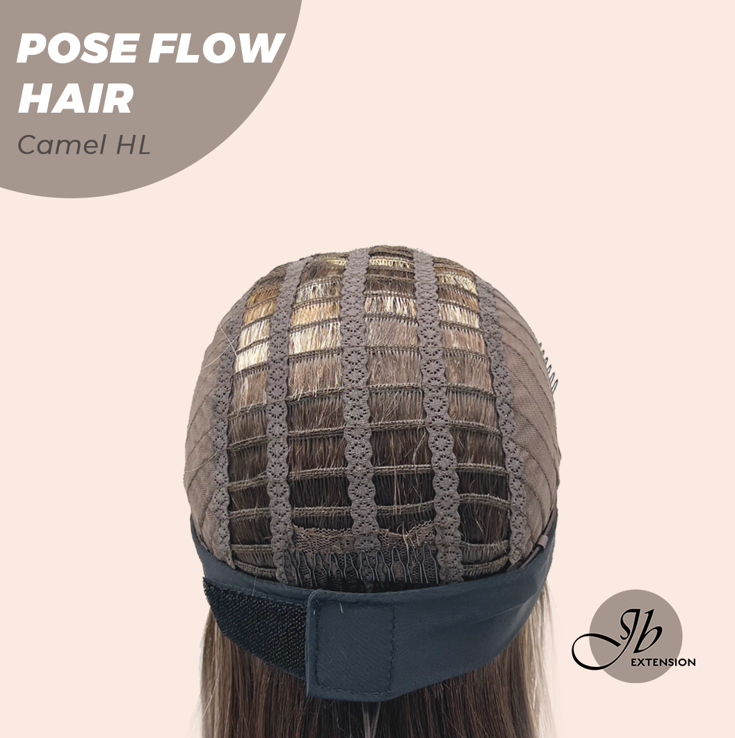 JBEXTENSION 18 Inches Camel Highlight Headband Wig POSE FLOW HAIR - CAMEL HIGHLIGHT