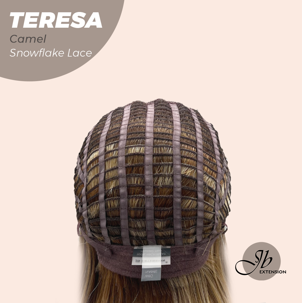 [FINAL SALE] JBEXTENSION 18 Inches Camel Pre-Cut Snowflake Lace Frontlace Glueless Wig TERESA CAMEL【PERMATEASE】【BENDY EAR TABS】- M/L