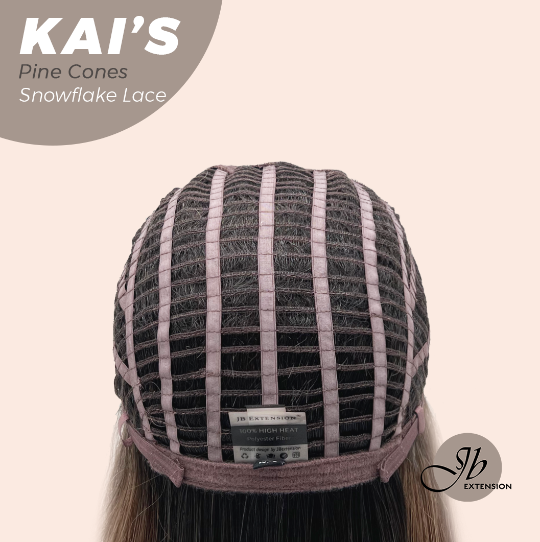 JBEXTENSION 18 Inches Pine Cones Pre-Cut Snowflake Lace Frontlace Glueless Wig KAI'S PINE CONES【PERMATEASE】【BENDY EAR TABS】- M/L