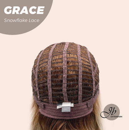 [FINAL SALE] JBEXTENSION 15 Inches Mix Blonde Wave Pre-Cut Arc Snowflake Lace Frontlace Glueless Wig GRACE【BENDY EAR TABS】