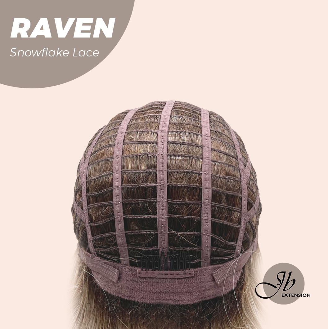 JBEXTENSION 12 Inches Ash Grey Pre-Cut Side Part Snowflake Lace Frontlace Glueless Wig RAVEN【BENDY EAR TABS】