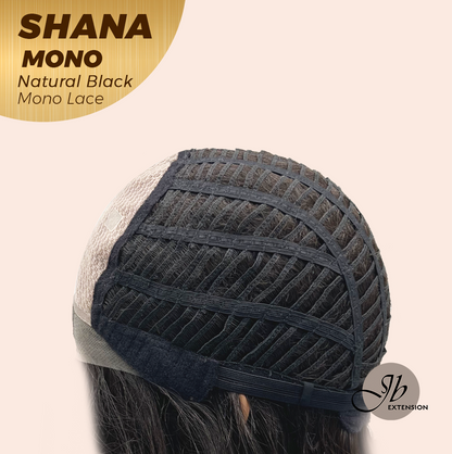 [FINAL SALE] JBEXTENSION SHANA MONO Monofilament Handmade Wig 6X5 Full Monofilament Hand Tied Top Wig 10 Inches Natural Black Mono Lace Handmade Futura Fiber Wig With Anti-slip Silicone Strips Glueless Wig SHANA MONO NATURAL BLACK【BENDY EAR TABS】