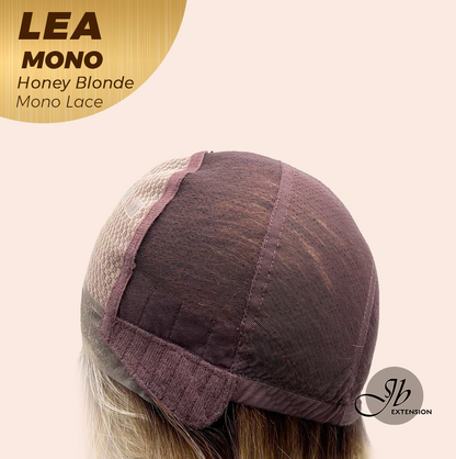 JBEXTENSION LEA MONO Full Monofilament Handmade Full Lace Full Hand Tied Wig 14 Inches Honey Blonde Mono Lace Handmade Futura Fiber Wig with Anti-slip Silicone Strips Glueless Wig LEA MONO HONEY BLONDE【BENDY EAR TABS】