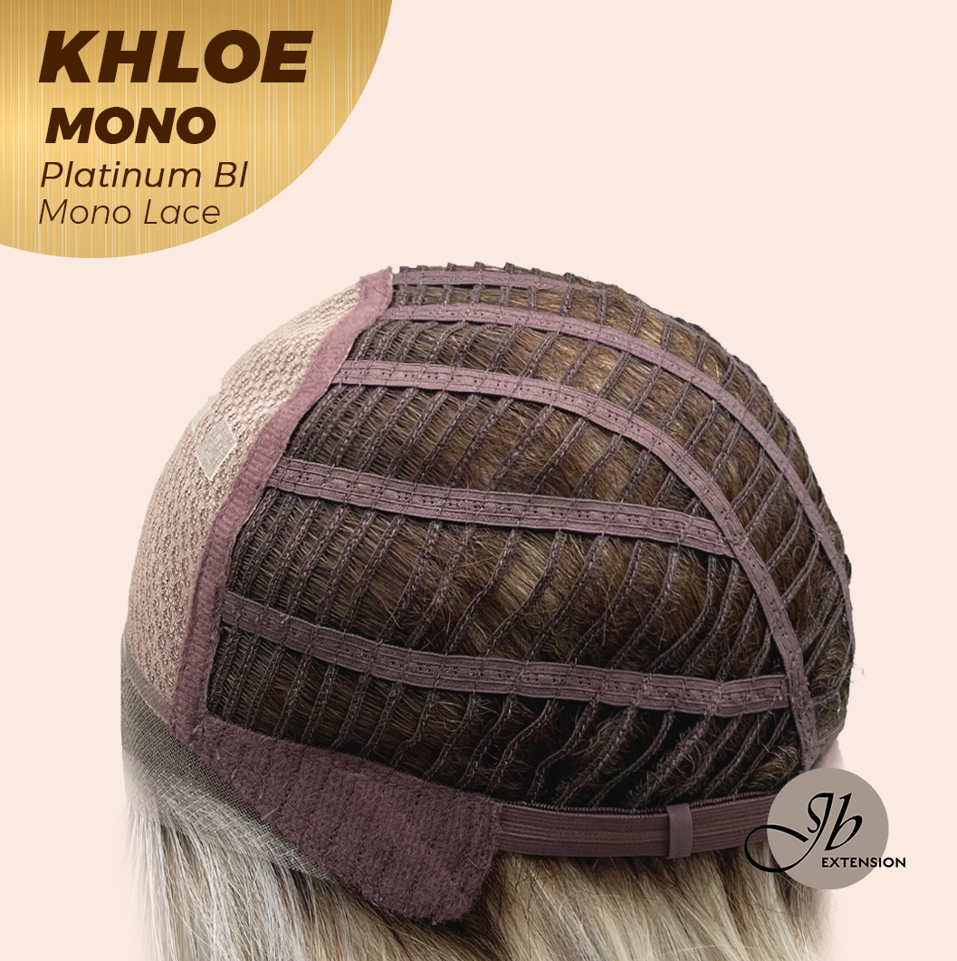 JBEXTENSION KHLOE MONO 6X5 Full Monofilament Hand Tied Top Wig 12 Inches Bob Cut Platinum Blonde Mono Lace Handmade Futura Fiber Wig With Anti-slip Silicone Strips Glueless Wig KHLOE MONO PLATINUM BLONDE【BENDY EAR TABS】