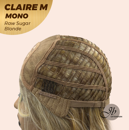 JBEXTENSION CLAIRE MONO Partial Monofilament Wig 22 Inches Raw Sugar Blonde Partial Mono Lace Glueless Wig CLAIRE MONO RAW SUGAR BLONDE【BENDY EAR TABS】