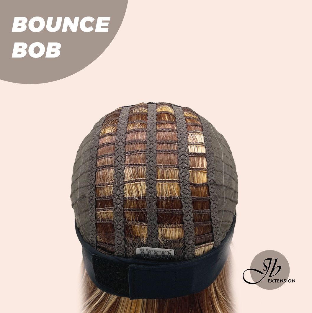JBEXTENSION 10 Inches Bob Cut Honey Chestnut Balayage Headband Wig BOUNCE BOB