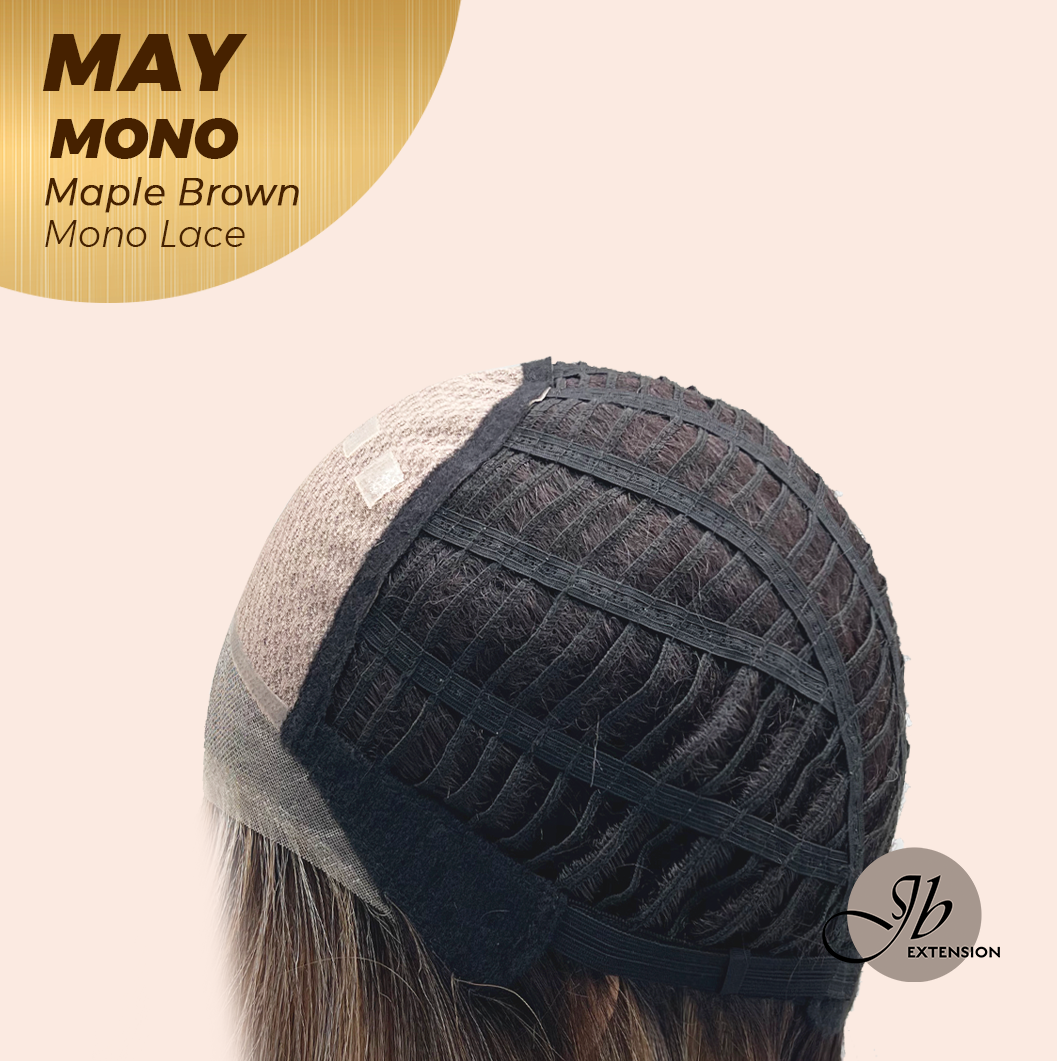 [PRE-ORDER] JBEXTENSION MAY MONO Monofilament Handmade Wig 6X5 Full Monofilament Hand Tied Top Wig 14 Inches Maple Brown Mono Lace Wig with Anti-slip Silicone Strips Glueless Wig MAY MONO - MAPLE BROWN【BENDY EAR TABS】