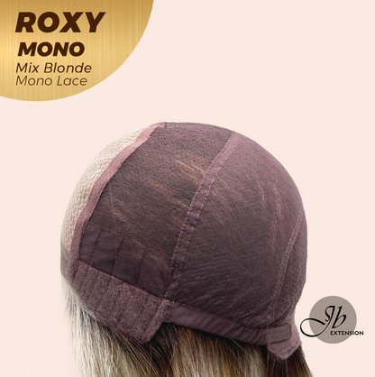 JBEXTENSION ROXY MONO Full Monofilament Handmade Full Lace Full Hand Tied Wig 19 Inches Mix Blonde Mono Lace Handmade Futura Fiber Wig with Anti-slip Silicone Strips Glueless Wig ROXY MONO - MIX BLONDE【BENDY EAR TABS】