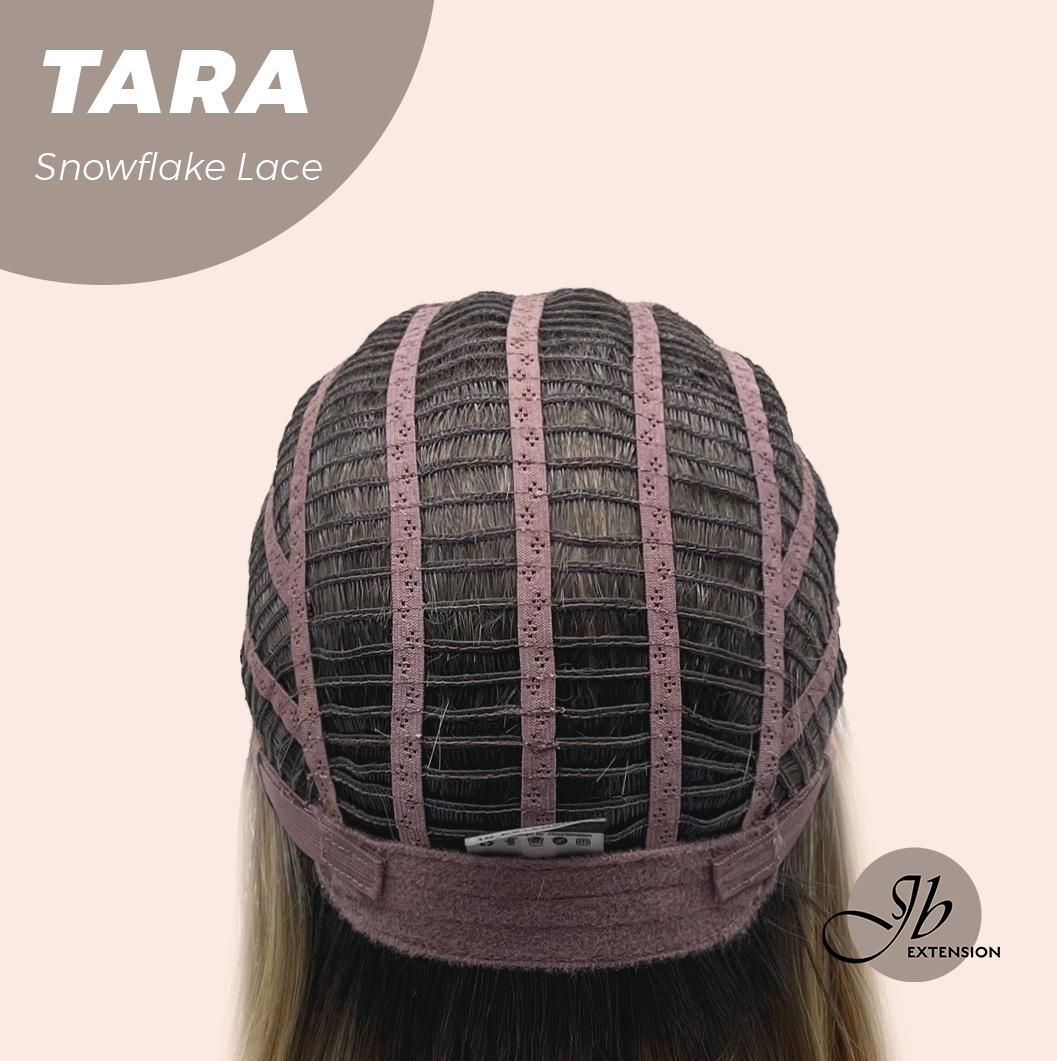 JBEXTENSION 12 Inches Shatush Mix Blonde Pre-Cut Side Part Snowflake Lace Frontlace Glueless Wig TARA SNOWFLAKE【BENDY EAR TABS】- S/M