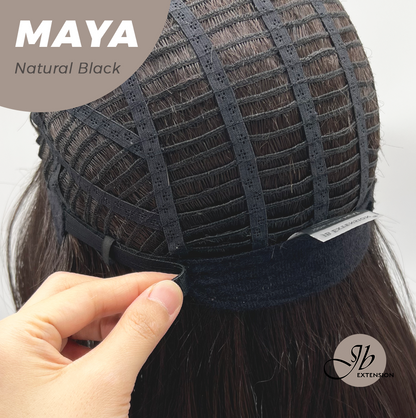 [FINAL SALE] JBEXTENSION 22 Inches Natural Black Women Fashion Full Machine Wig MAYA NATURAL BLACK【PLUS PERMATEASE】【BENDY EAR TABS】