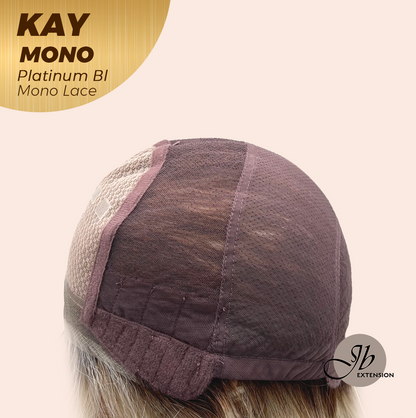 JBEXTENSION KAY MONO Full Monofilament Handmade Full Lace Full Hand Tied Wig 19 Inches Platinum Blonde Mono Lace Handmade Futura Fiber Wig with Anti-slip Silicone Strips Glueless Wig KAY MONO - PLATINUM BLONDE【BENDY EAR TABS】