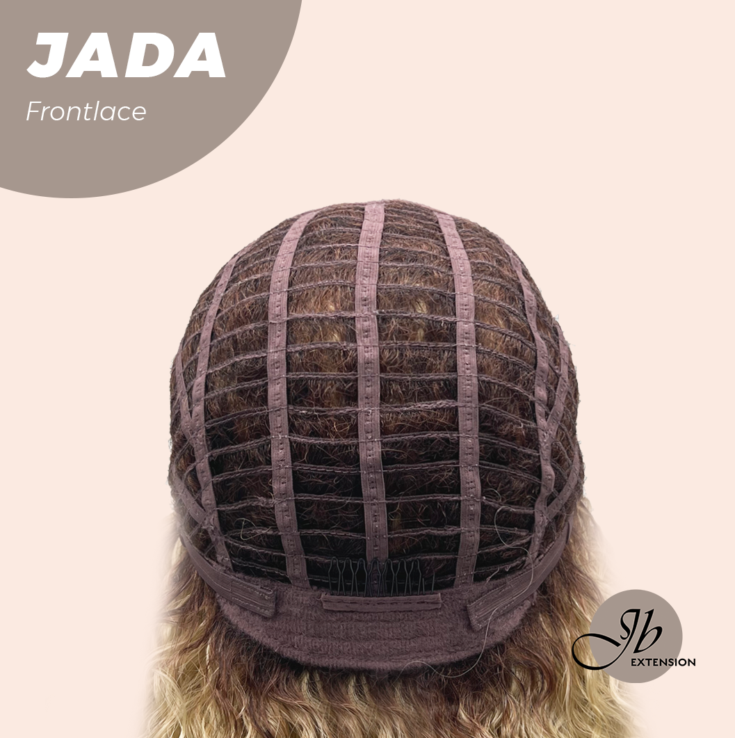 JBEXTENSION 18 Inches Deep Curly Blonde Pre-Cut Side Part Frontlace Glueless Black Sapphire Wig JADA【BENDY EAR TABS】