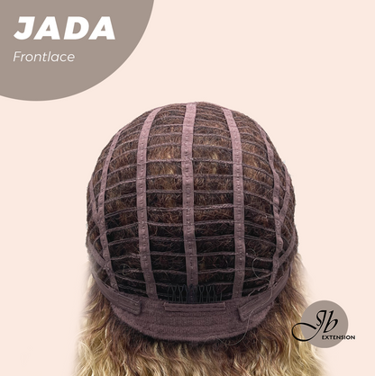JBEXTENSION 18 Inches Deep Curly Blonde Pre-Cut Side Part Frontlace Glueless Black Sapphire Wig JADA【BENDY EAR TABS】