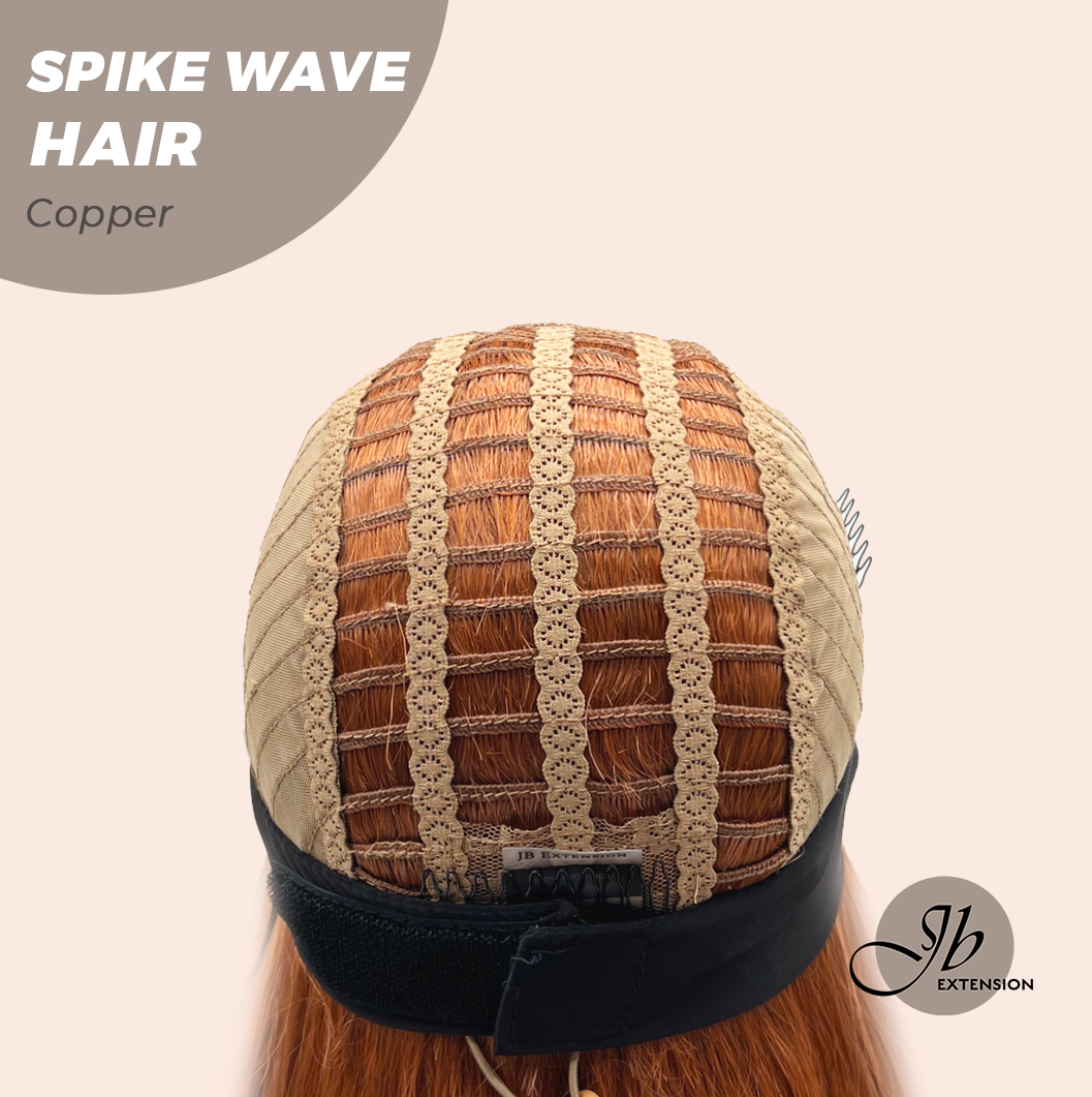JBEXTENSION 24 Inches Long Curly Hair Copper Headband Wig SPIKE WAVE HAIR - COPPER