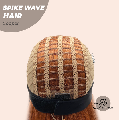 JBEXTENSION 24 Inches Long Curly Hair Copper Headband Wig SPIKE WAVE HAIR - COPPER