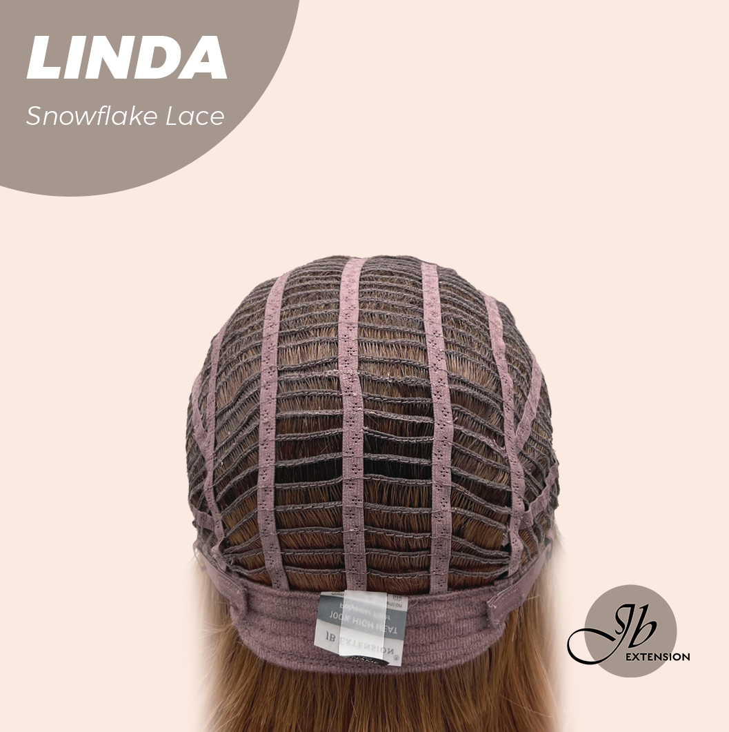 JBEXTENSION 18 Inches Copper Pre-Cut Arc Snowflake Lace Frontlace Glueless Wig LINDA SNOWFLAKE【BENDY EAR TABS】