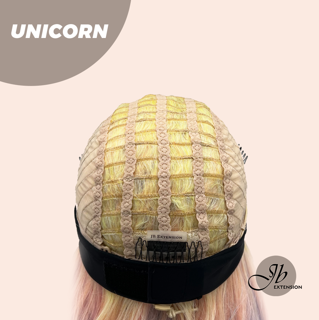 [FINAL SALE] JBEXTENSION 26 Inches Curly Rainbow Color with Tinsel Halloween Style Headband Wig UNICORN