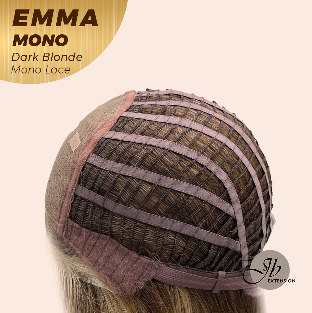 [FINAL SALE] JBEXTENSION EMMA MONO Monofilament Handmade Wig 6X5 Full Monofilament Hand Tied Top Wig 14 Inche Dark Blonde Mono Lace Wig With Anti-slip Silicone Strips Glueless Wig EMMA MONO DARK BLONDE【BENDY EAR TABS】