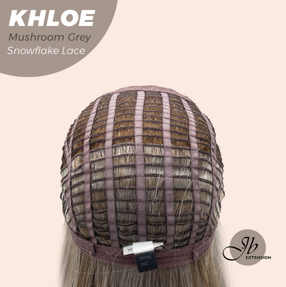 JBEXTENSION 12 Inches Bob Cut Mushroom Grey Pre-Cut Snowflake Lace Frontlace Glueless Wig KHLOE MUSHROOM GREY【PERMATEASE】【BENDY EAR TABS】- M/L