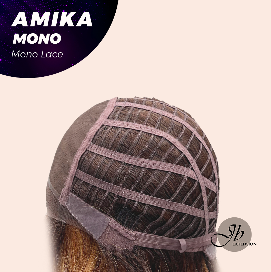 [FINAL SALE] JBEXTENSION AMIKA MONO Monofilament Handmade Wig 6X5 Full Monofilament Hand Tied Top Wig 14 Inches Copper Curly Mono Lace Wig Glueless Black Sapphire Wig AMIKA MONO【BENDY EAR TABS】