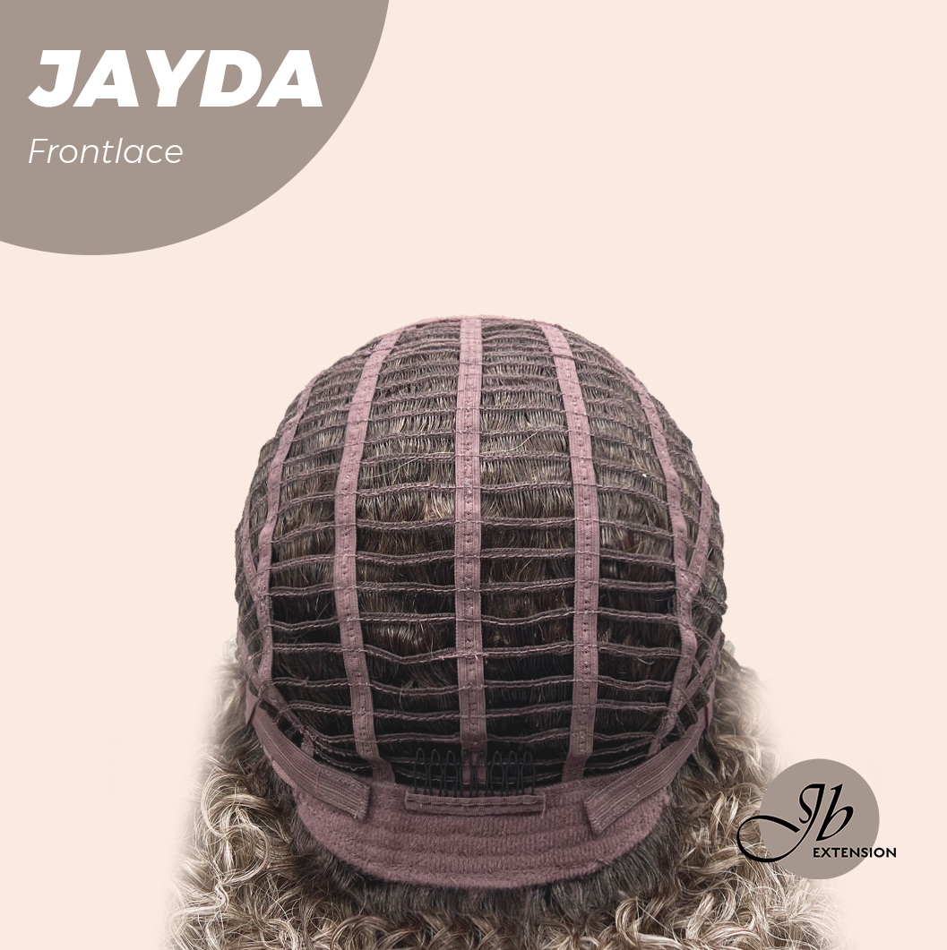 JBEXTENSION 12 Inches Deep Curly Ash Grey Pre-Cut Side Part Frontlace Glueless Black Sapphire Wig JAYDA【BENDY EAR TABS】