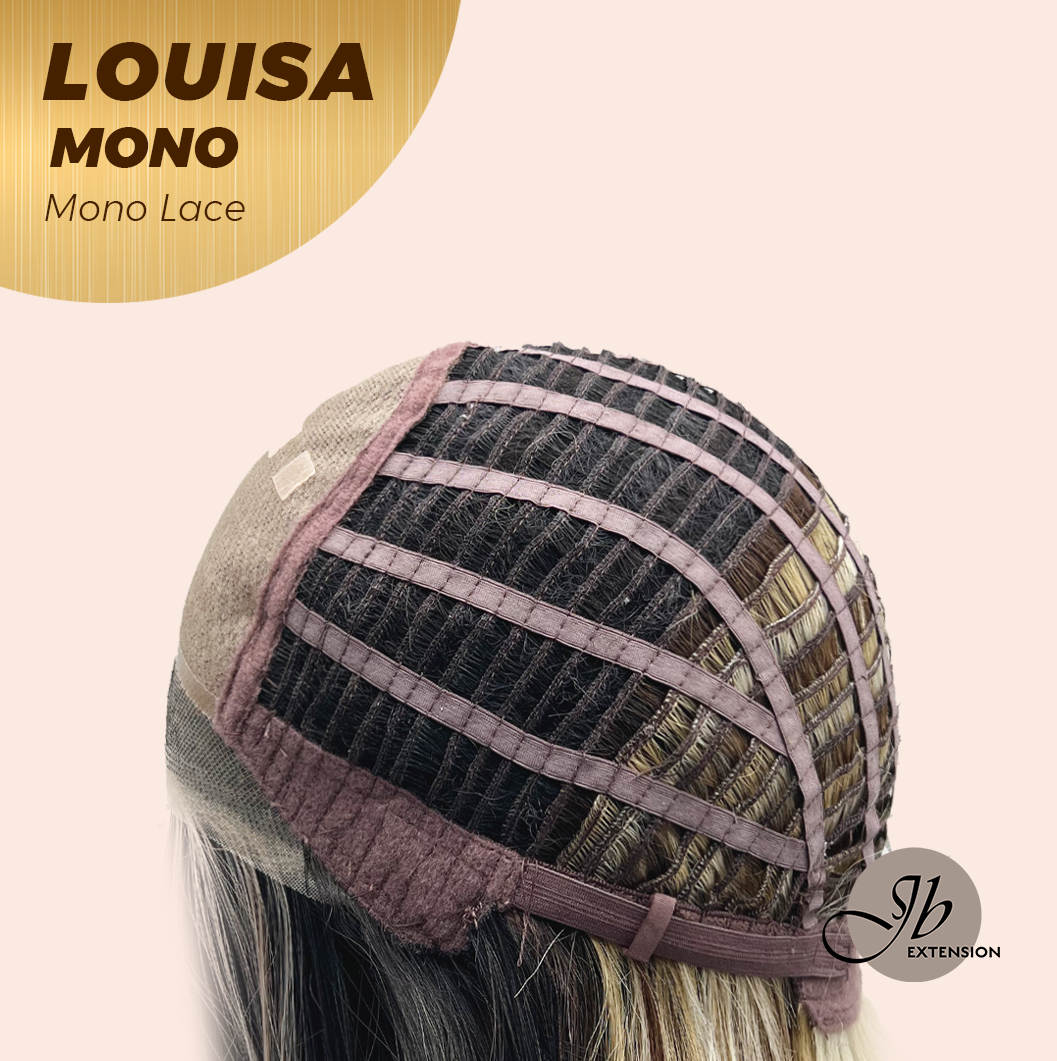 JBEXTENSION LOUISA MONO Monofilament Handmade Wig 6X5 Full Monofilament Hand Tied Top Wig 26 Inches Sun Kiss Blonde Mono Lace Wig with Anti-slip Silicone Strips Glueless Wig LOUISA MONO【BENDY EAR TABS】