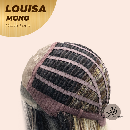 JBEXTENSION LOUISA MONO Monofilament Handmade Wig 6X5 Full Monofilament Hand Tied Top Wig 26 Inches Sun Kiss Blonde Mono Lace Wig with Anti-slip Silicone Strips Glueless Wig LOUISA MONO【BENDY EAR TABS】