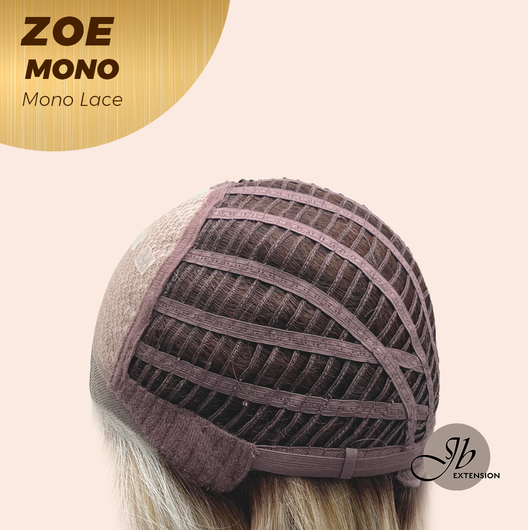 JBEXTENSION ZOE MONO Monofilament Handmade Wig 6X5 Full Monofilament Hand Tied Top Wig 11 Inches Mix Blonde Mono Lace Wig with Anti-slip Silicone Strips Glueless Wig ZOE MONO - MIX BLONDE【BENDY EAR TABS】