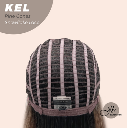 JBEXTENSION 22 Inches Pine Cones Pre-Cut Snowflake Lace Frontlace Glueless Wig KEL PINE CONES【PERMATEASE】【BENDY EAR TABS】- M/L