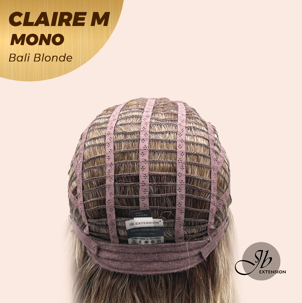 JBEXTENSION CLAIRE MONO Partial Monofilament Wig 22 Inches Bali Blonde Curly Partial Mono Lace Glueless Wig CLAIRE MONO BALI BLONDE【BENDY EAR TABS】