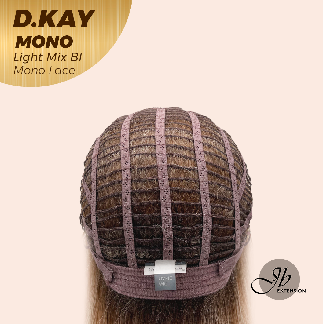 JBEXTENSION D.KAY MONO Partial Monofilament Wig 18 Inches Light Mix Blonde Partial Mono Lace Glueless Women Fashion Wig D.KAY MONO LIGHT MIX BLONDE【BENDY EAR TABS】