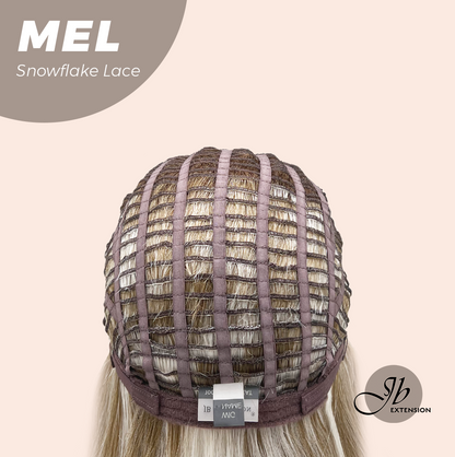 JBEXTENSION 20 Inches Ash Blonde Curly Pre-Cut Snowflake Lace Frontlace Glueless Wig MEL ASH BLONDE【PERMATEASE】【BENDY EAR TABS】- M/L