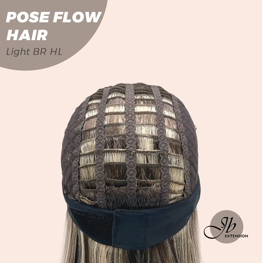 JBEXTENSION 18 Inches Light Brown Highlight Headband Wig POSE FLOW HAIR - LIGHT BROWN HIGHLIGHT