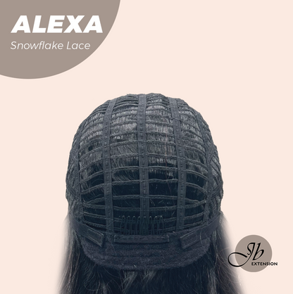 JBEXTENSION 20 Inches Curly Black Red Pre-Cut Arc Snowflake Lace Frontlace Glueless Black Sapphire Wig ALEXA【BENDY EAR TABS】