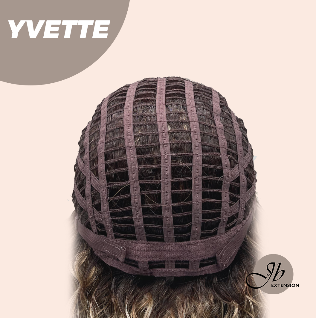 [FINAL SALE] JBEXTENSION 14 Inches Extra Curly Blonde with Brown Highlight Wig Women Fashion Full Machine Wig YVETTE【PLUS PERMATEASE】【BENDY EAR TABS】