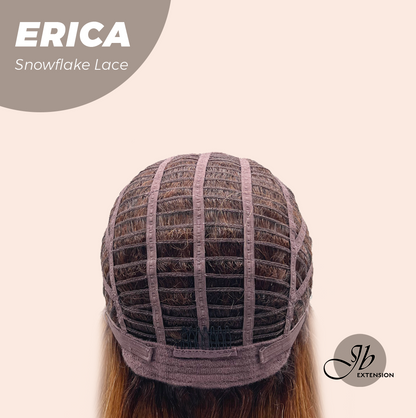 JBEXTENSION 18 Inches Curly Copper Pre-Cut Arc Snowflake Lace Frontlace Glueless Black Sapphire Wig ERICA【BENDY EAR TABS】