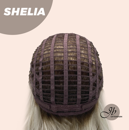 JBEXTENSION 18 Inches Wave White Blonde Women Fashion Full Machine Wig SHELIA【PLUS PERMATEASE】【BENDY EAR TABS】