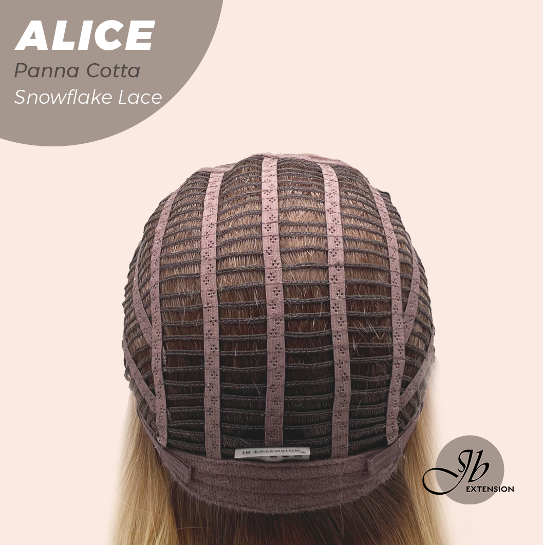 JBEXTENSION 12 Inches Panna Cotta Pre-Cut Side Part Snowflake Lace Frontlace Glueless Wig ALICE PANNA COTTA【BENDY EAR TABS】