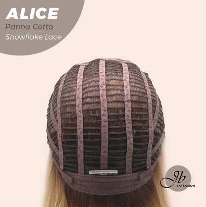 JBEXTENSION 12 Inches Panna Cotta Pre-Cut Side Part Snowflake Lace Frontlace Glueless Wig ALICE PANNA COTTA【BENDY EAR TABS】