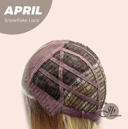 JBEXTENSION 20 Inches Mix Blonde Long Curly Pre-Cut Arc Snowflake Lace Frontlace Glueless Wig APRIL ARC【BENDY EAR TABS】