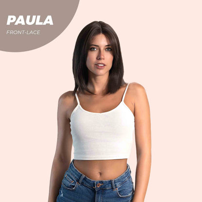 Nichole's Selection -12 Inches Bob Cut Cold Brown Straight Pre-Cut Frontlace Glueless Wig PAULA