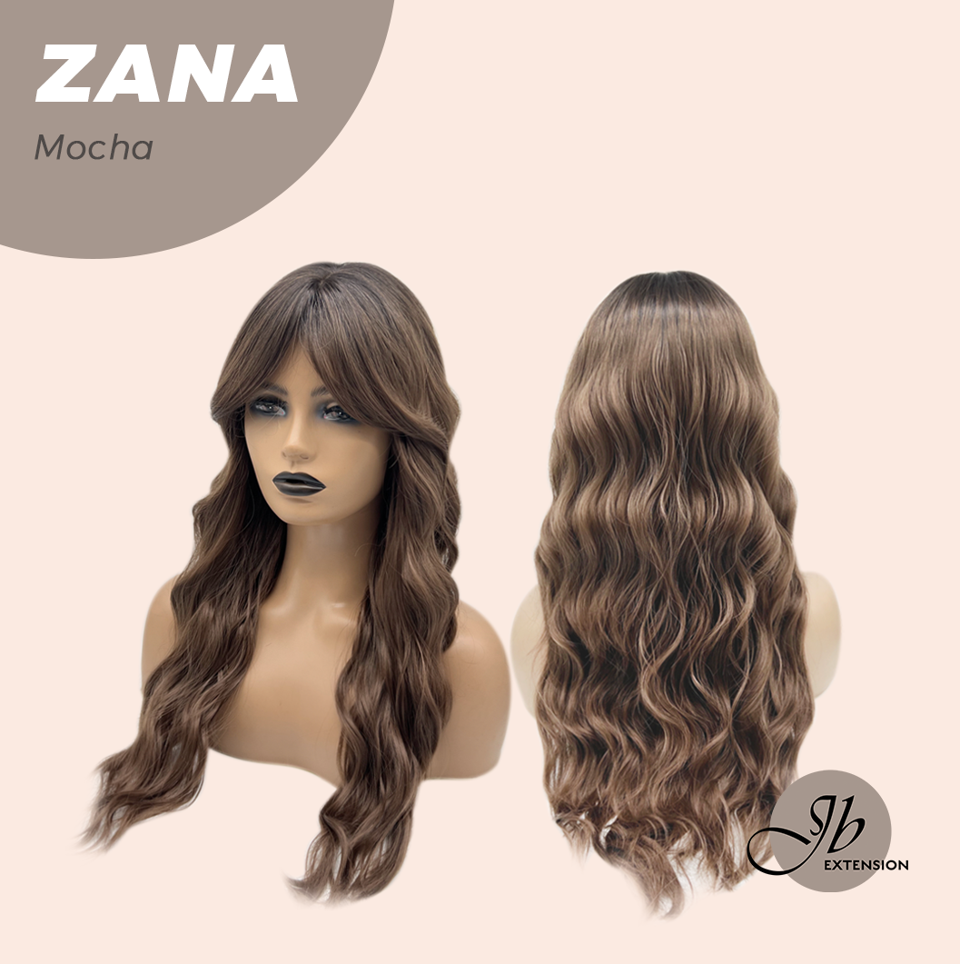 JBEXTENSION 25 Inches Wave Mocha Wig with Bangs ZANA MOCHA