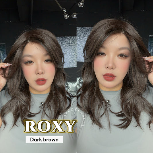 JBEXTENSION ROXY MONO Full Monofilament Handmade Full Lace Full Hand Tied Wig 19 Inches Dark Brown Mono Lace Handmade Futura Fiber Wig with Anti-slip Silicone Strips Glueless Wig ROXY MONO - DARK BROWN【BENDY EAR TABS】