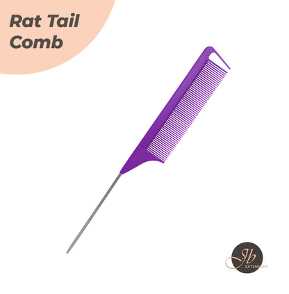 JBextension Carbon Hair Rat Tail Combs Parting Rattail Combs Teasing Fine Tooth Comb Metal Hair Pick Detangling Combs for Women for Curly Hair