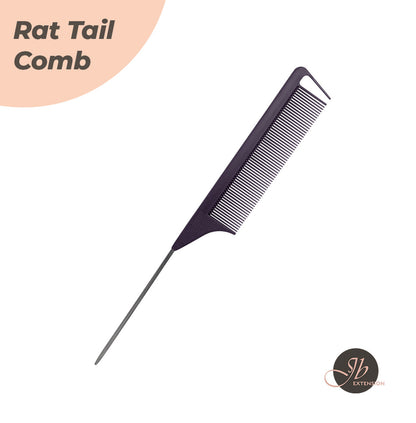 JBextension Carbon Hair Rat Tail Combs Parting Rattail Combs Teasing Fine Tooth Comb Metal Hair Pick Detangling Combs for Women for Curly Hair