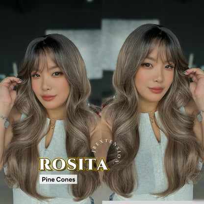 JBEXTENSION 24 Inches Curly Pine Cones Wig with Bangs ROSITA PINE CONES