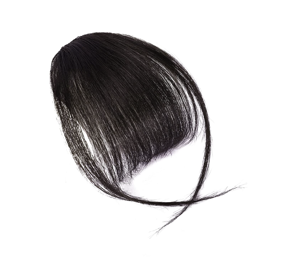 JBextension Air Bangs Hair Clip in Bangs for Women 100% Human Hair Wispy Bangs Fringe with Temples Hairpieces Clip on Air Bangs Flat Neat Bangs Hair Extension for Daily Wear